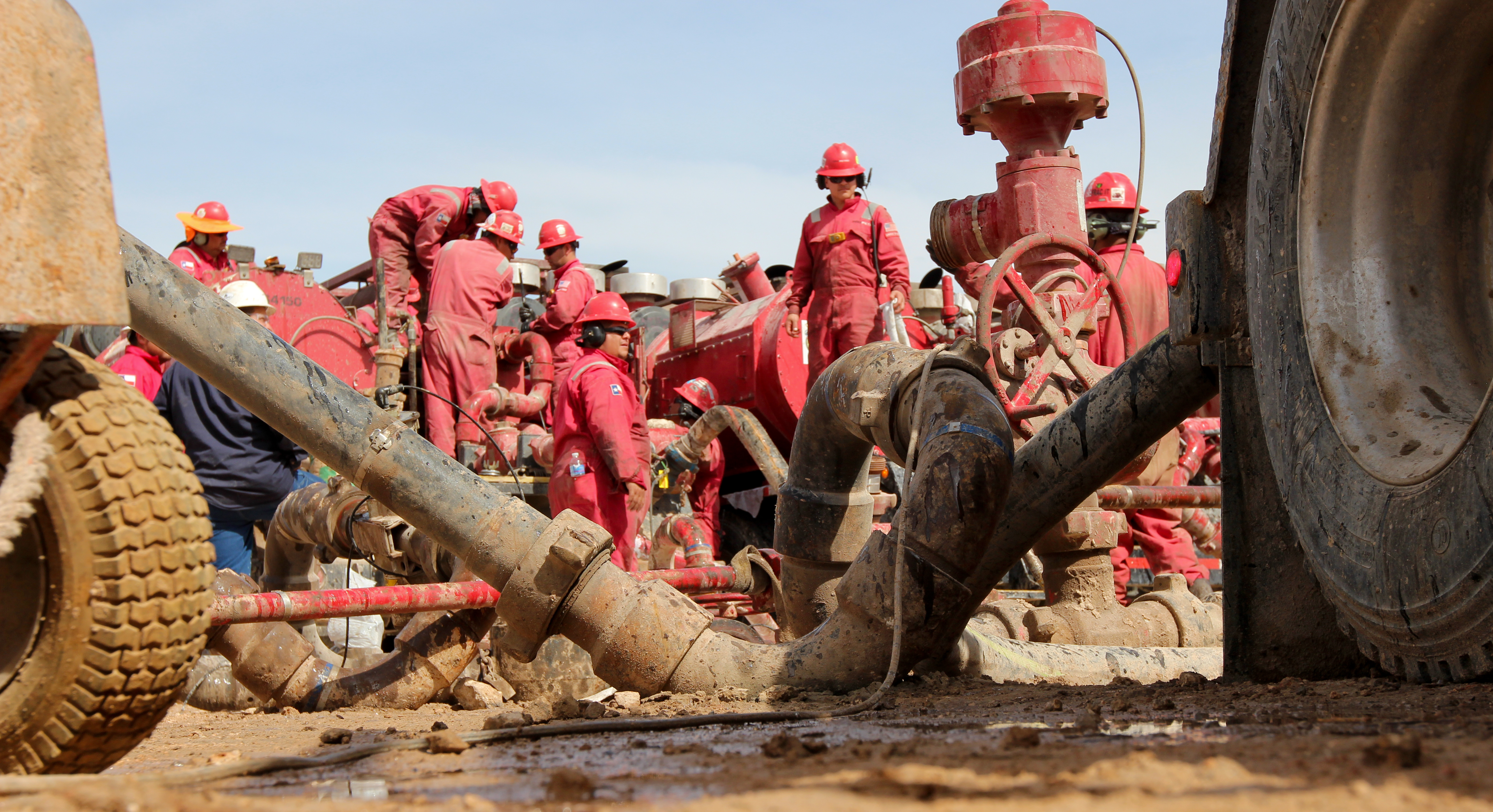 A frack operation in the Permian Basin of Texas, the nation’s highest-producing oilfield. The Permian Basin was once the floor of an ancient seabed that today is laden with hydrocarbons. (photo: Lorne Matalon)