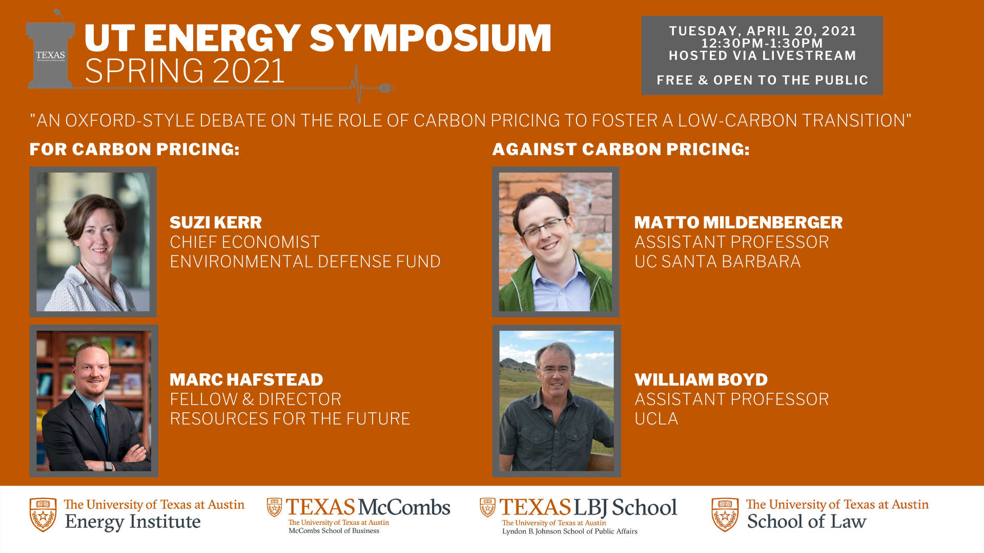 An Oxford-style Debate on the Role of Carbon Pricing to Foster a Low-Carbon Transition Energy Institute