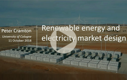 Title slide from Roger Duncan's presentation at UT Energy Symposium, showing a photo of wind turbines behind an array of electrical transformers