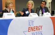 three panelists in conversation at UT Energy Week 2017