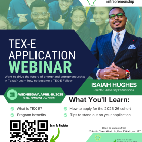 Want to drive the future of energy and entrepreneurship in Texas? Learn how to become a TEX-E Fellow!